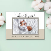 Neutral Beige Neues Geborenes Baby Danke Karte