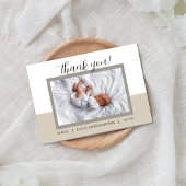 Neutral Beige Neues Geborenes Baby Danke Karte