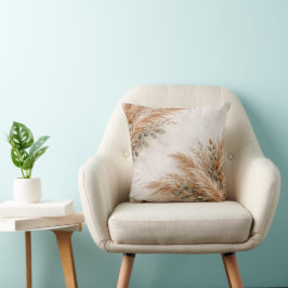 Neutral Beige Pampas Sage Botanical Frame Kissen