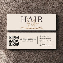 Neutral Beige QR Code Hair Stylist Modern