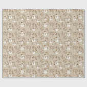 Neutral Beige Snowman Muster W/Snow und Twigs Geschenkpapier (Flach)