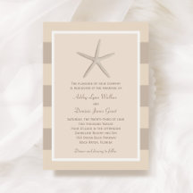Neutral Beige Starfish Beach Hochzeit