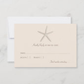 Neutral Beige Starfish Beach Hochzeit RSVP Karte (Vorderseite)