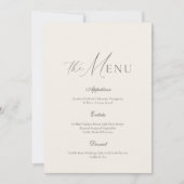 Neutral Beige Stripe Wedding Menu Einladung (Vorderseite)