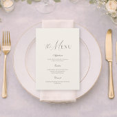 Neutral Beige Stripe Wedding Menu Einladung