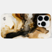 Neutral-Beige und Abstrakt-Goldsieb Case-Mate iPhone Hülle (Rückseite (Horizontal))