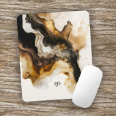Neutral-Beige und Abstrakt-Goldsieb Mousepad