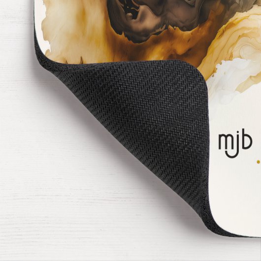 Neutral-Beige und Abstrakt-Goldsieb Mousepad (Ecke)