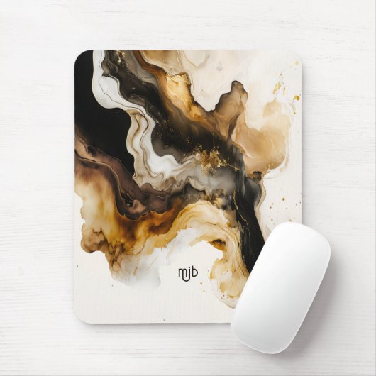 Neutral-Beige und Abstrakt-Goldsieb Mousepad (Mit Mouse)