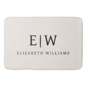 Neutral Beruflich Simple Monogram Minimalistisch Badematte (Vorderseite)