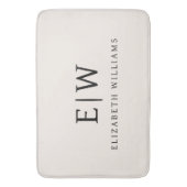 Neutral Beruflich Simple Monogram Minimalistisch Badematte (Vorderseite Vertikal)