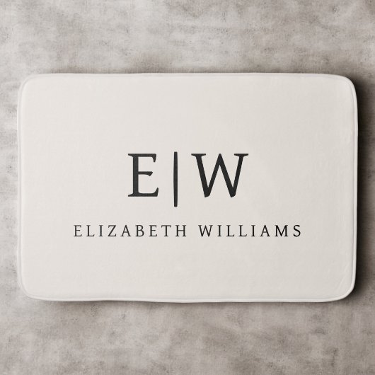 Neutral Beruflich Simple Monogram Minimalistisch Badematte