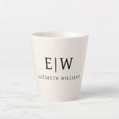 Neutral Beruflich Simple Monogram Minimalistisch Milchtasse (Vorderseite)