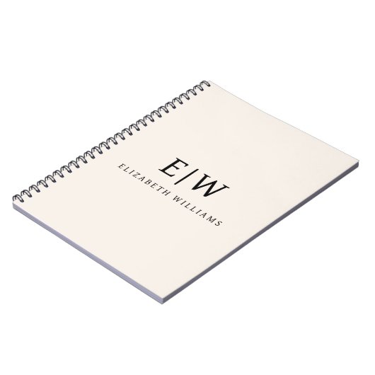 Neutral Beruflich Simple Monogram Minimalistisch Notizblock (Linke Seite)