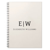 Neutral Beruflich Simple Monogram Minimalistisch Notizblock (Vorderseite)