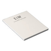 Neutral Beruflich Simple Monogram Minimalistisch Notizblock (angewinkelt)