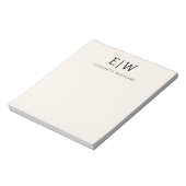 Neutral Beruflich Simple Monogram Minimalistisch Notizblock (Rotiert)