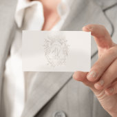 Neutral Berufliches Vintages Monogramm-Logo Visitenkarte