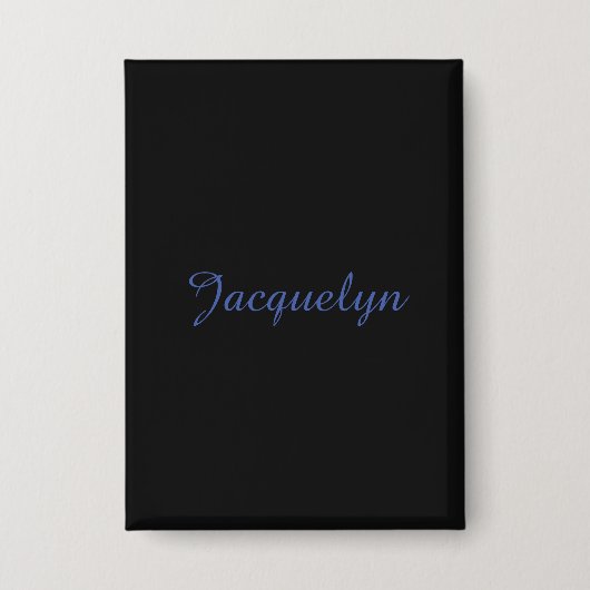Neutral Black & Blue Schlicht Elegante Moderner Na Button (Vorderseite)