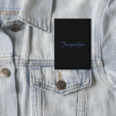 Neutral Black & Blue Schlicht Elegante Moderner Na Button (Insitu)