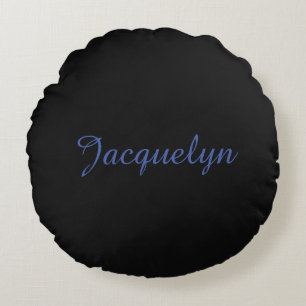 Neutral Black & Blue Schlicht Elegante Moderner Na Rundes Kissen