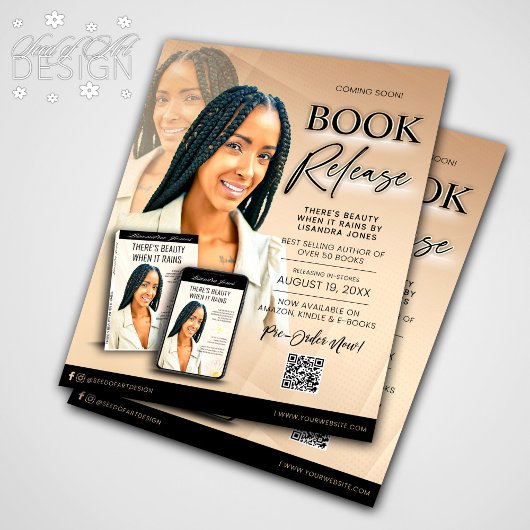 Neutral Black Modern Book Launch Author Flyer