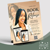 Neutral Black Modern Book Launch Author Flyer