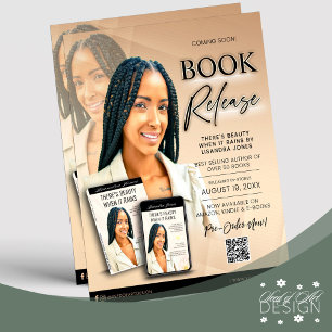 Neutral Black Modern Book Launch Author Flyer