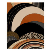 Neutral Black Orange Modern Boho Poster (Vorderseite)