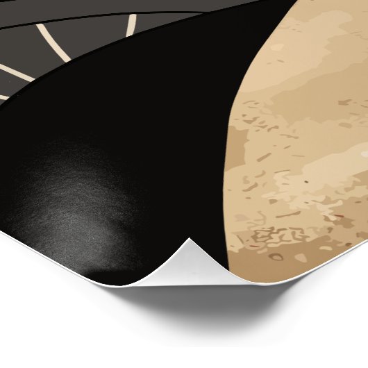 Neutral Black Orange Modern Boho Poster (Ecke)