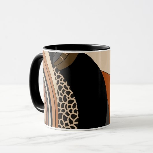 Neutral Black Orange Modern Boho Tasse (Vorderseite Links)