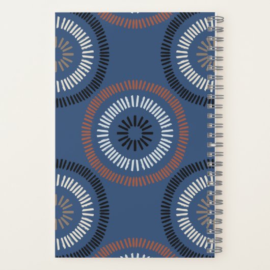 Neutral blaue Mit Monogramm Bezeichnung Notizblock (Rückseite)