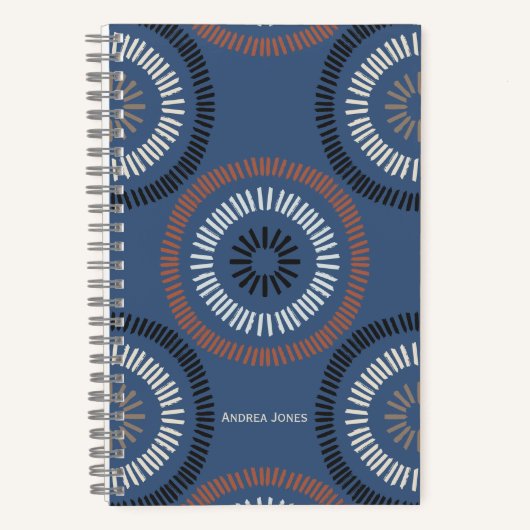 Neutral blaue Mit Monogramm Bezeichnung Notizblock (Vorderseite)