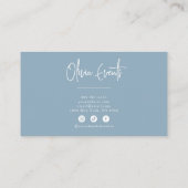 Neutral Blue Ocean Minimalistisch Boho Chic Modern Visitenkarte (Rückseite)