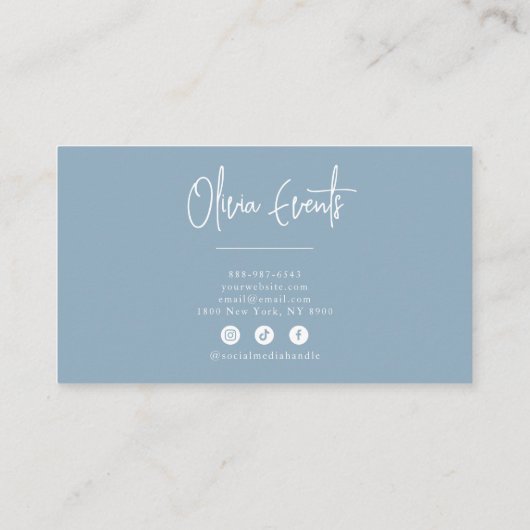 Neutral Blue Ocean Minimalistisch Boho Chic Modern Visitenkarte (Rückseite)