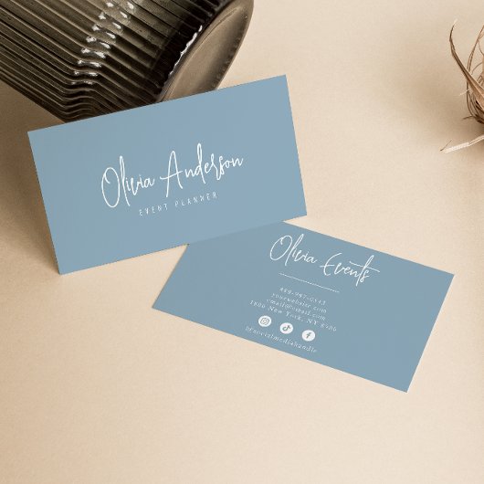 Neutral Blue Ocean Minimalistisch Boho Chic Modern Visitenkarte