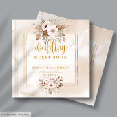 Neutral Blush and Gold Boho Wedding Guest Book Gästebuch