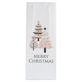 Neutral Blush Christmas Tree Holiday Gift Bag Geschenktüte Für Weinflaschen