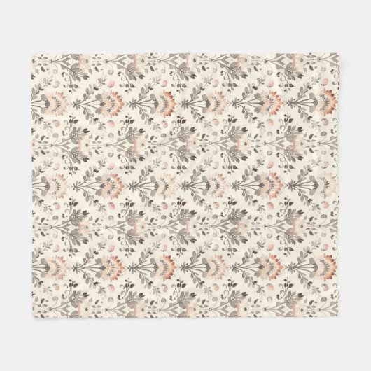 Neutral Blush Gray Botanical Fleece Blanket (Vorderseite (Horizontal))