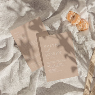 Neutral Blush Minimalistisch Boho bei einer Hochze Einladung