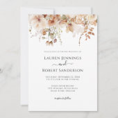 Neutral Blush Pink Floral Wedding Einladung (Vorderseite)