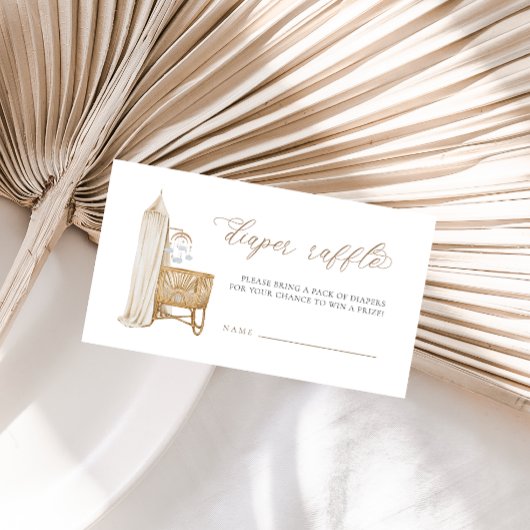 Neutral Boho Baby Brunch Diaper Begleitkarte