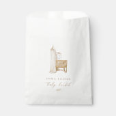 Neutral Boho Baby Brunch Geschenktütchen (Vorderseite)