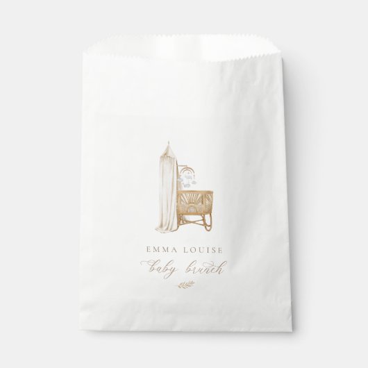 Neutral Boho Baby Brunch Geschenktütchen (Vorderseite)