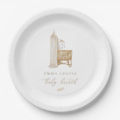 Neutral Boho Baby Brunch Pappteller (Vorderseite)