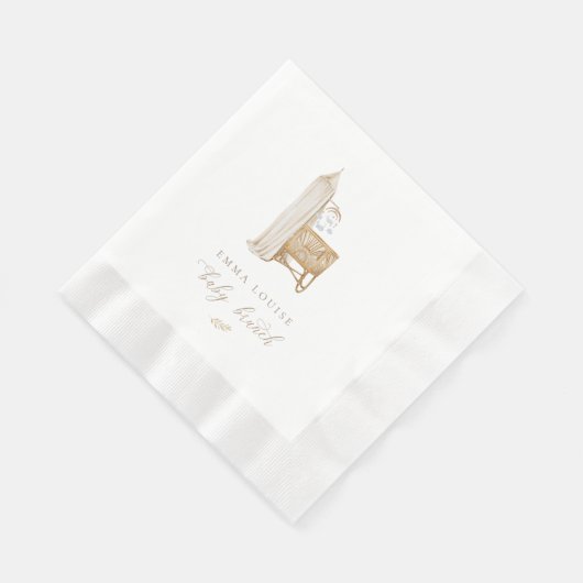 Neutral Boho Baby Brunch Serviette (Ecke)