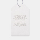 Neutral Boho Baby Brunch Vielen Dank Geschenkanhänger (Rückseite)