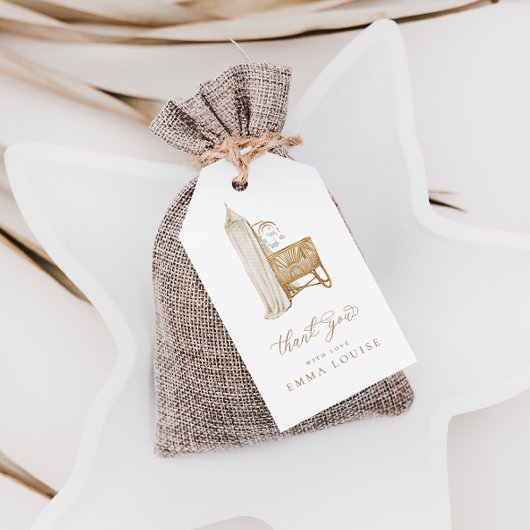 Neutral Boho Baby Brunch Vielen Dank Geschenkanhänger