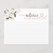 Neutral Boho Baby Shower Advice Card (Vorderseite)