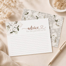 Neutral Boho Baby Shower Advice Card